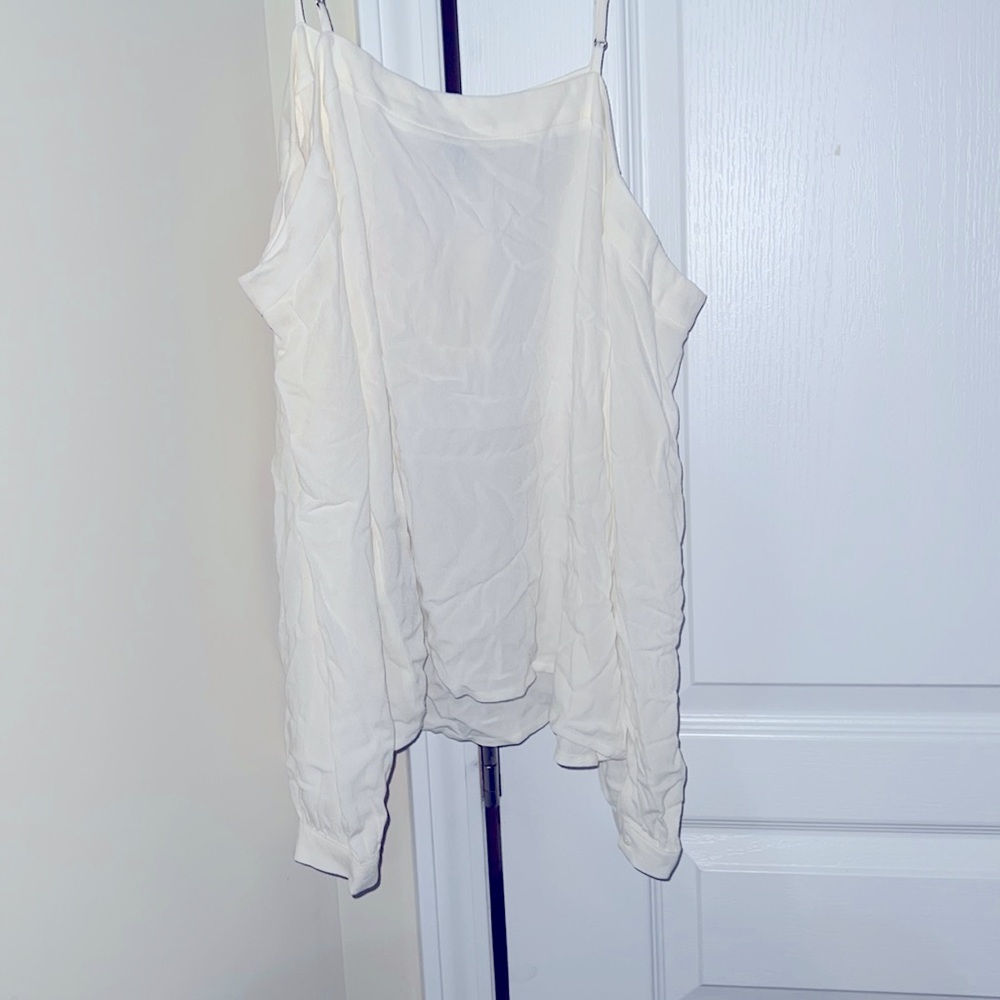 Cold shoulder white top